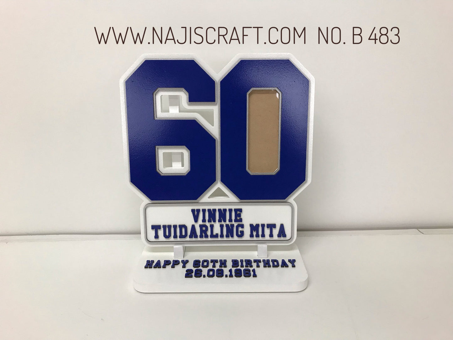 B483-NC36 60th Birthday Plaque
