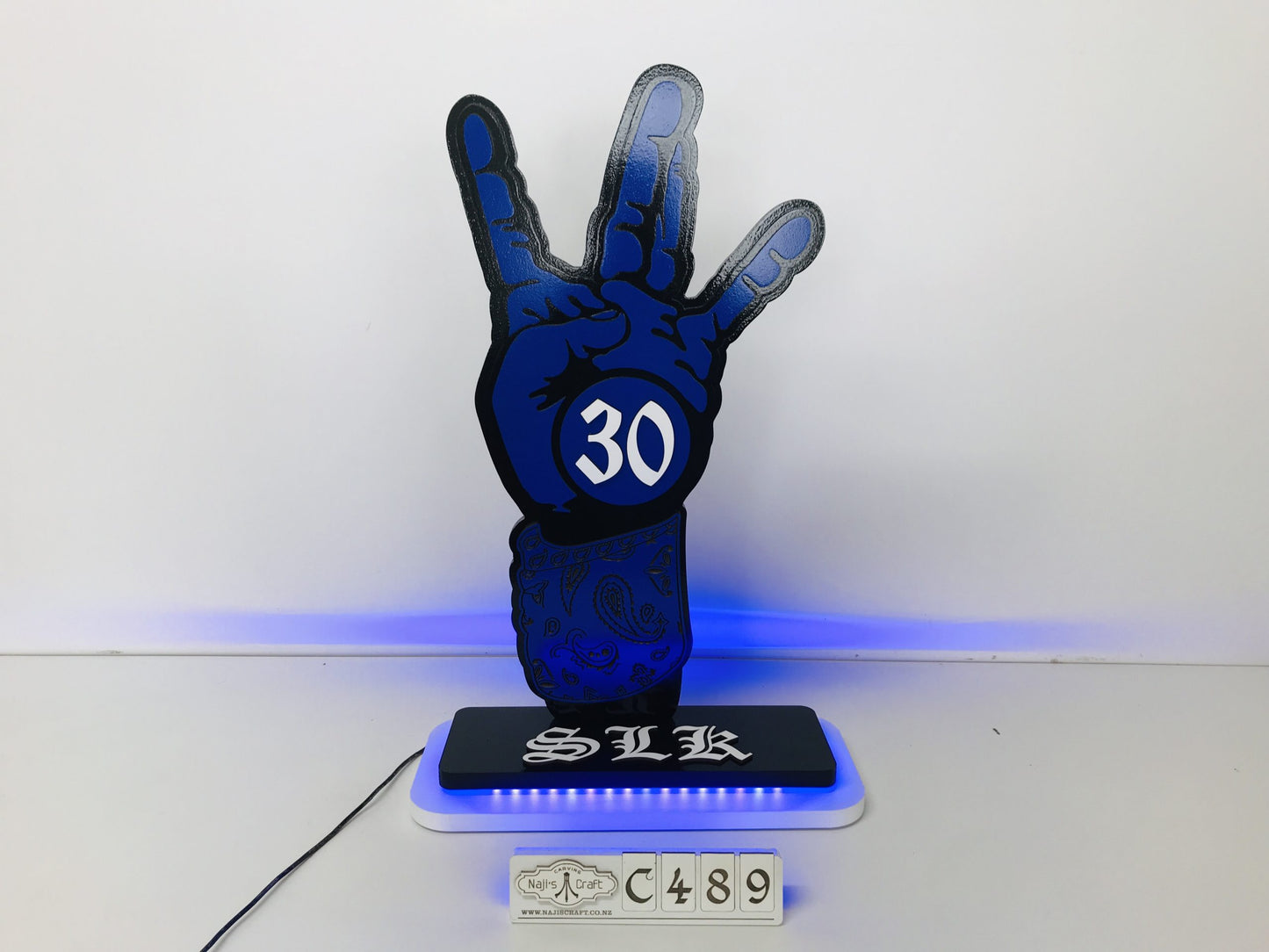 C489 West Coast Hand Sign 30th Birthday Plaque