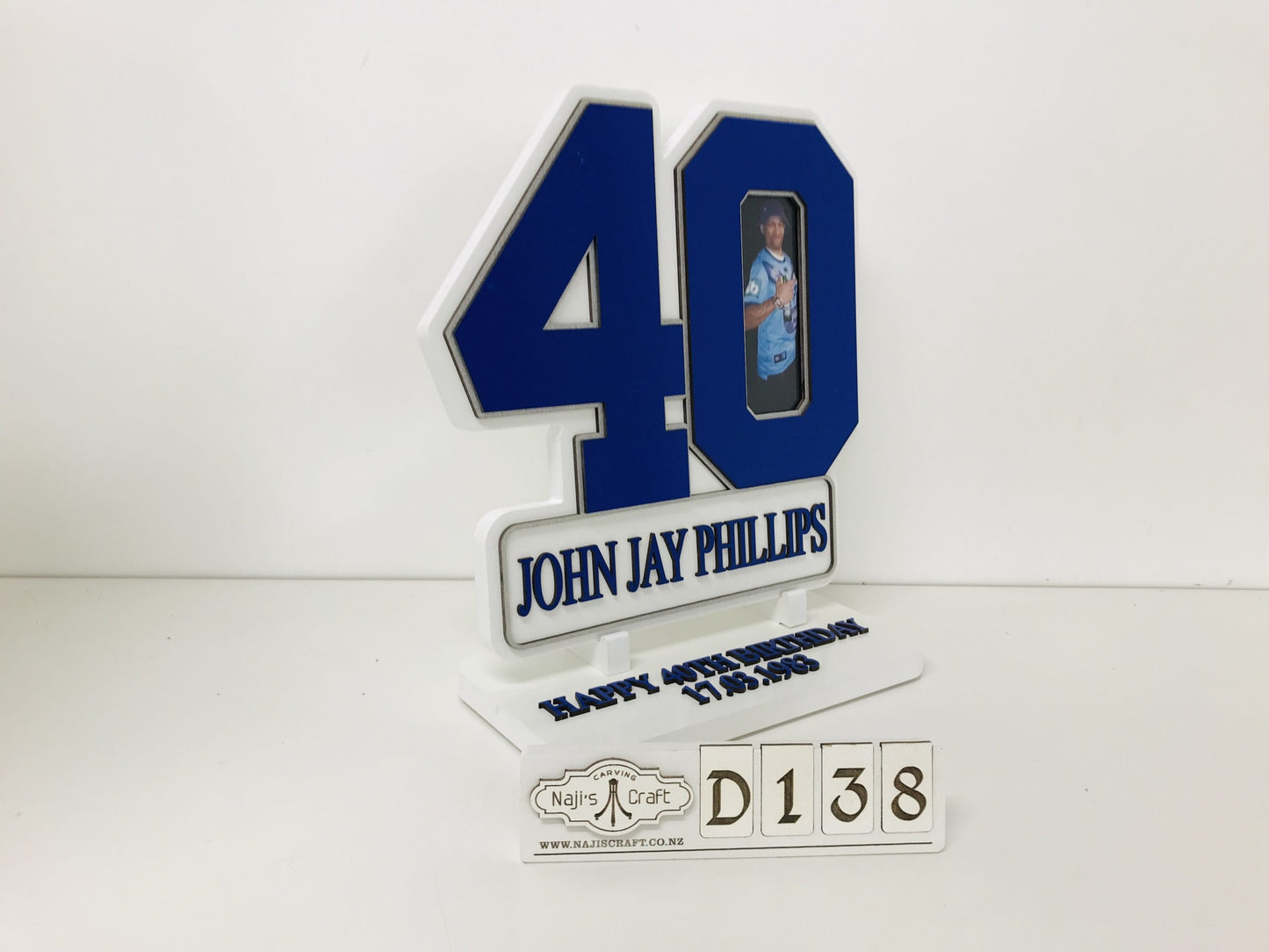 D138-NC58 40th Birthday Plaque