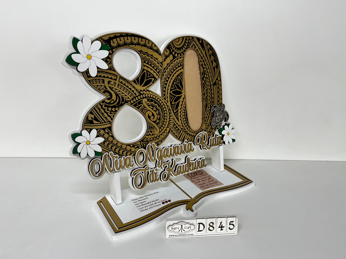 D845 Cook Island 80th Birthday Plaque