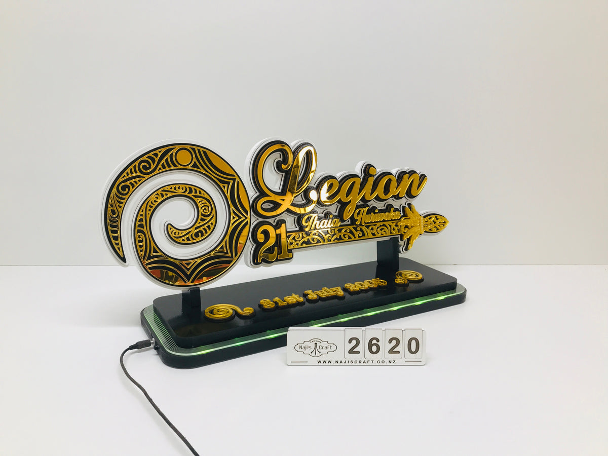 Maou 21st Key with Golden Mirror Name and Patterns 
 LED lighting
